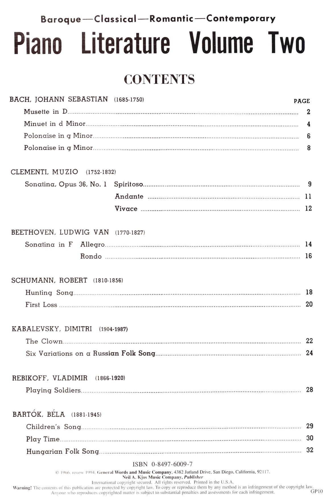 Bastien - Piano Literature Volume 2 Book