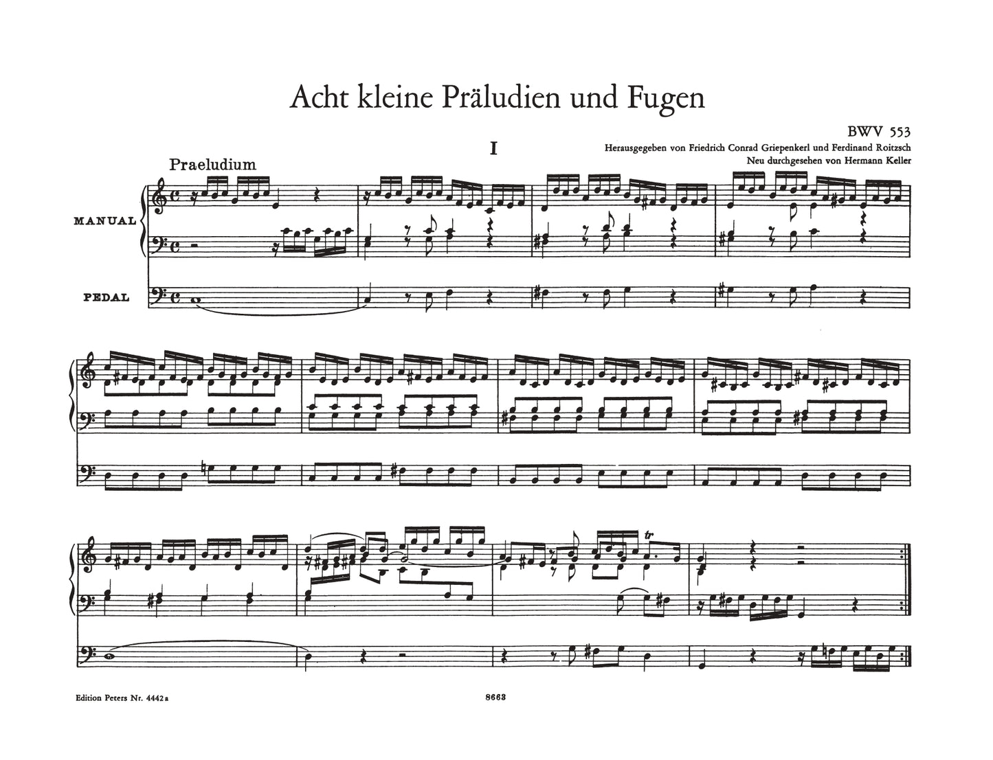 J.S Bach - 8 Little Preludes And Fugues BWV 553-560 Organ Book