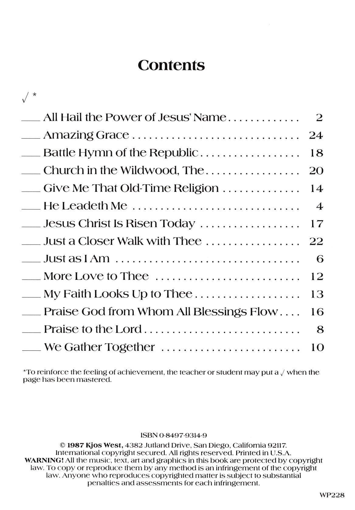 Bastien Popular Hymns - Level 2 Book