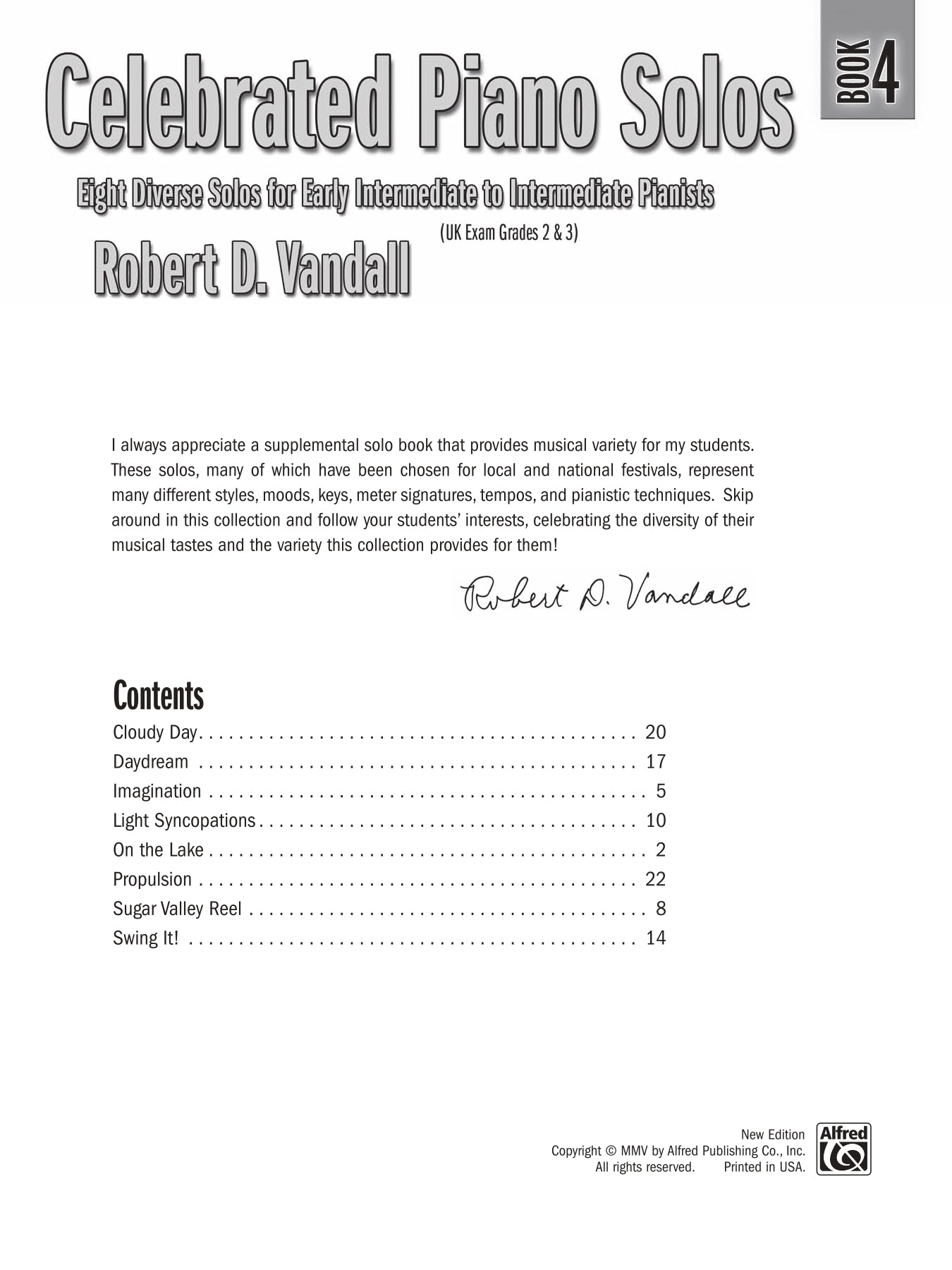 Vandall - Celebrated Piano Solos - Book 4