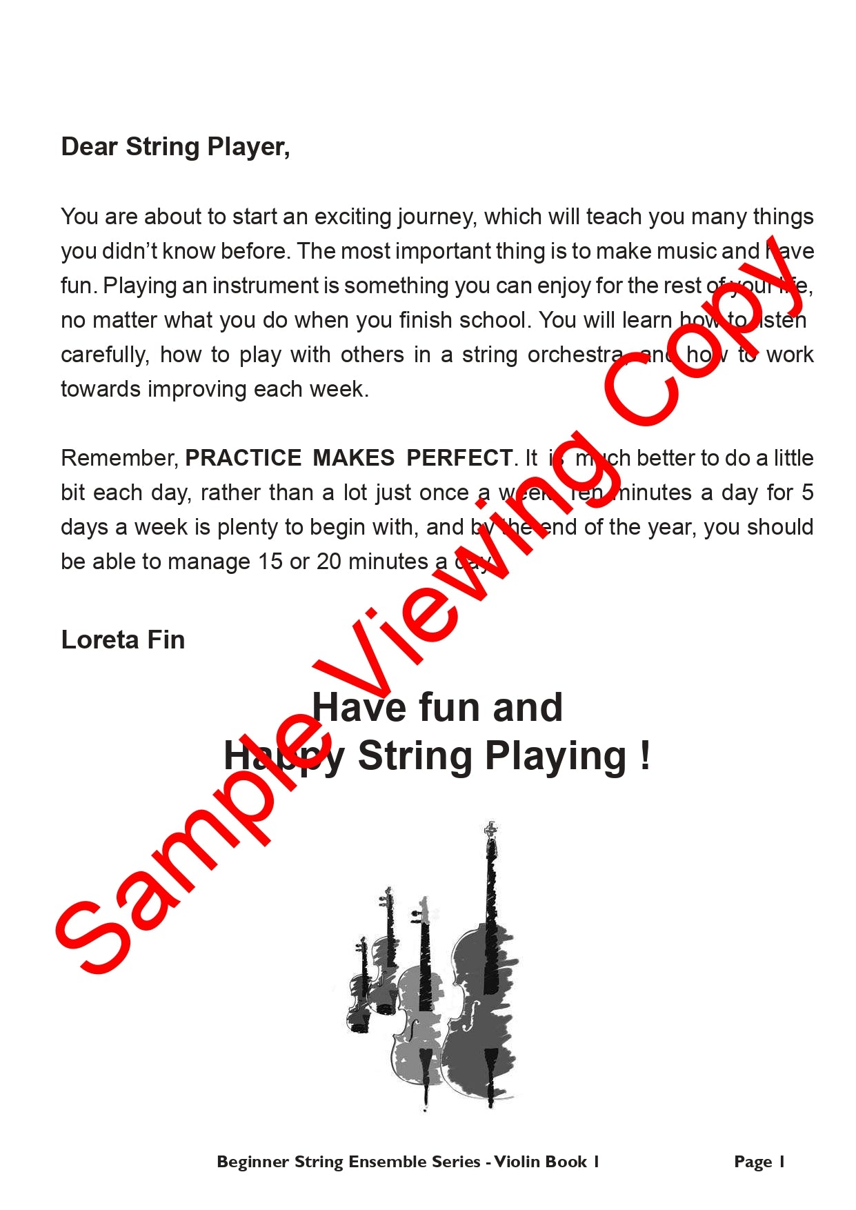 Beginner String Ensembles Series - Violin Book 1