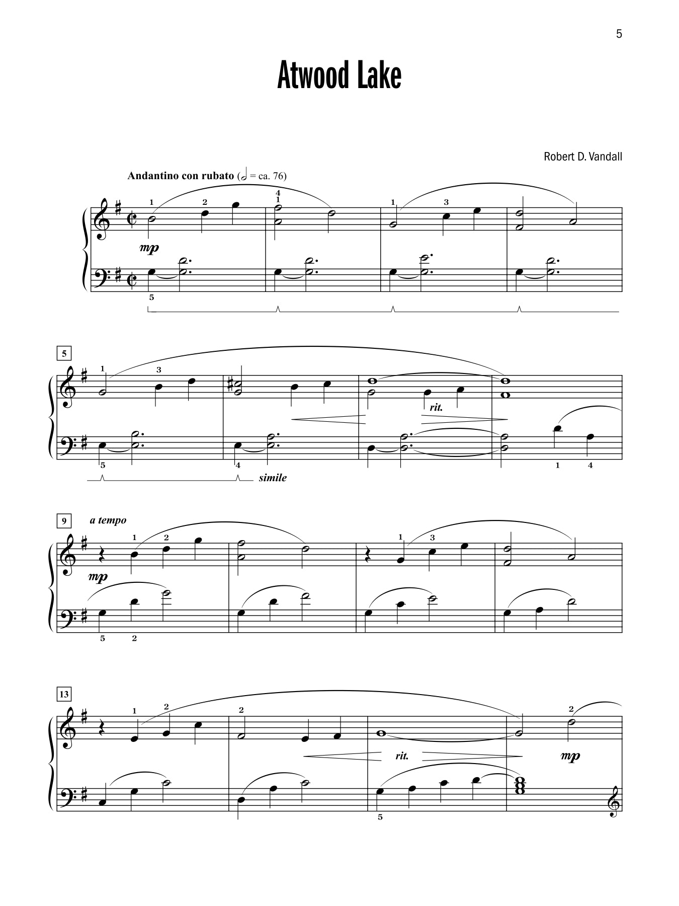 Vandall - Celebrated Lyrical Piano Solos - Book 3
