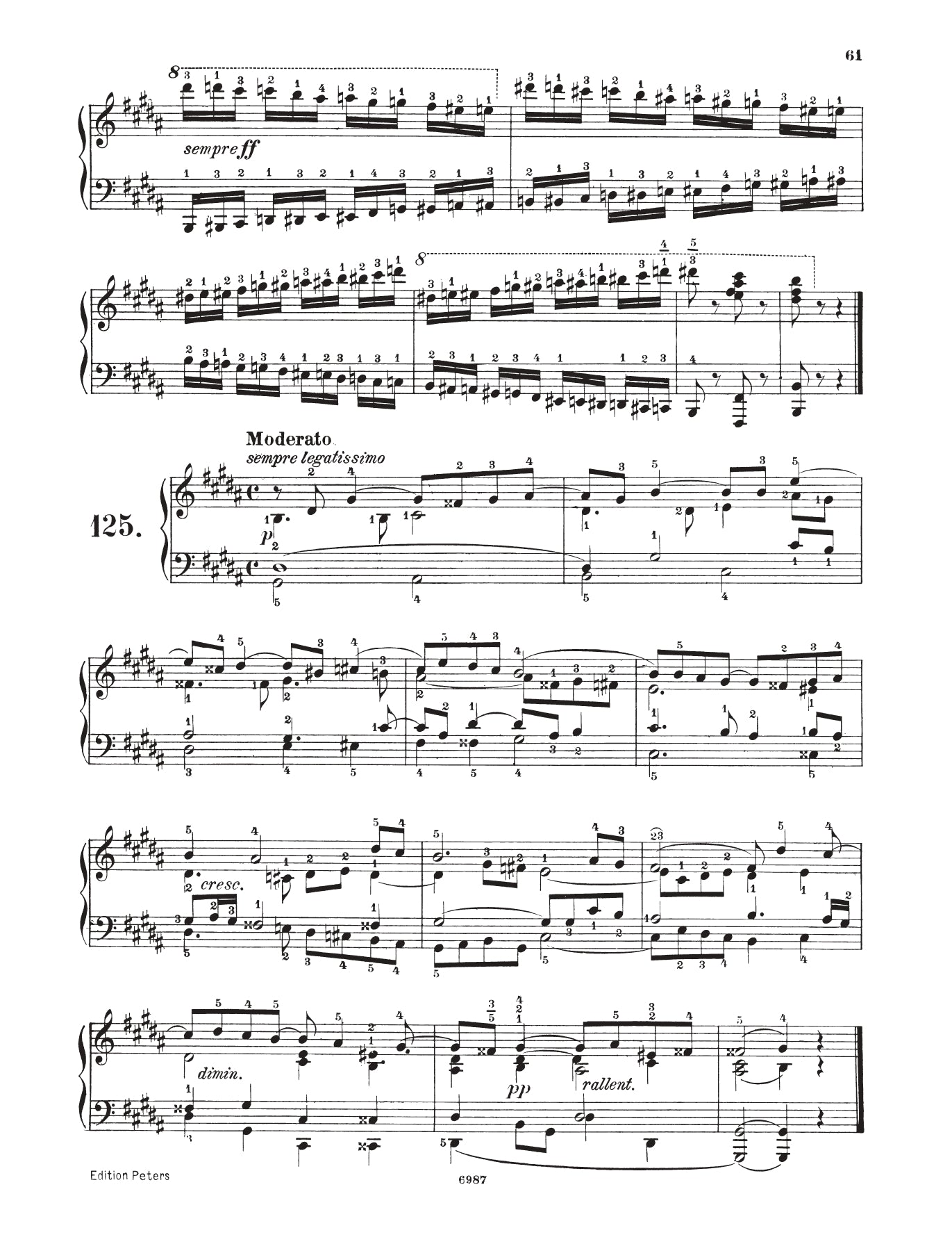 Czerny - 125 Exercises For Passage Playing Piano Op 261 book