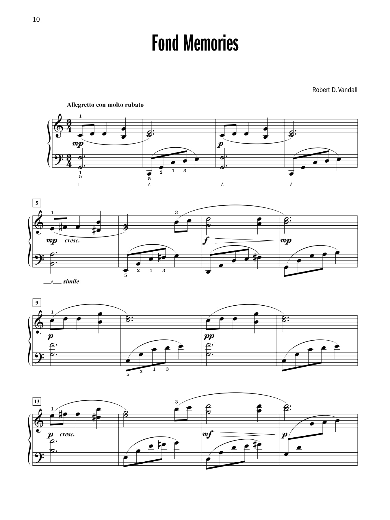 Vandall - Celebrated Lyrical Piano Solos - Book 3