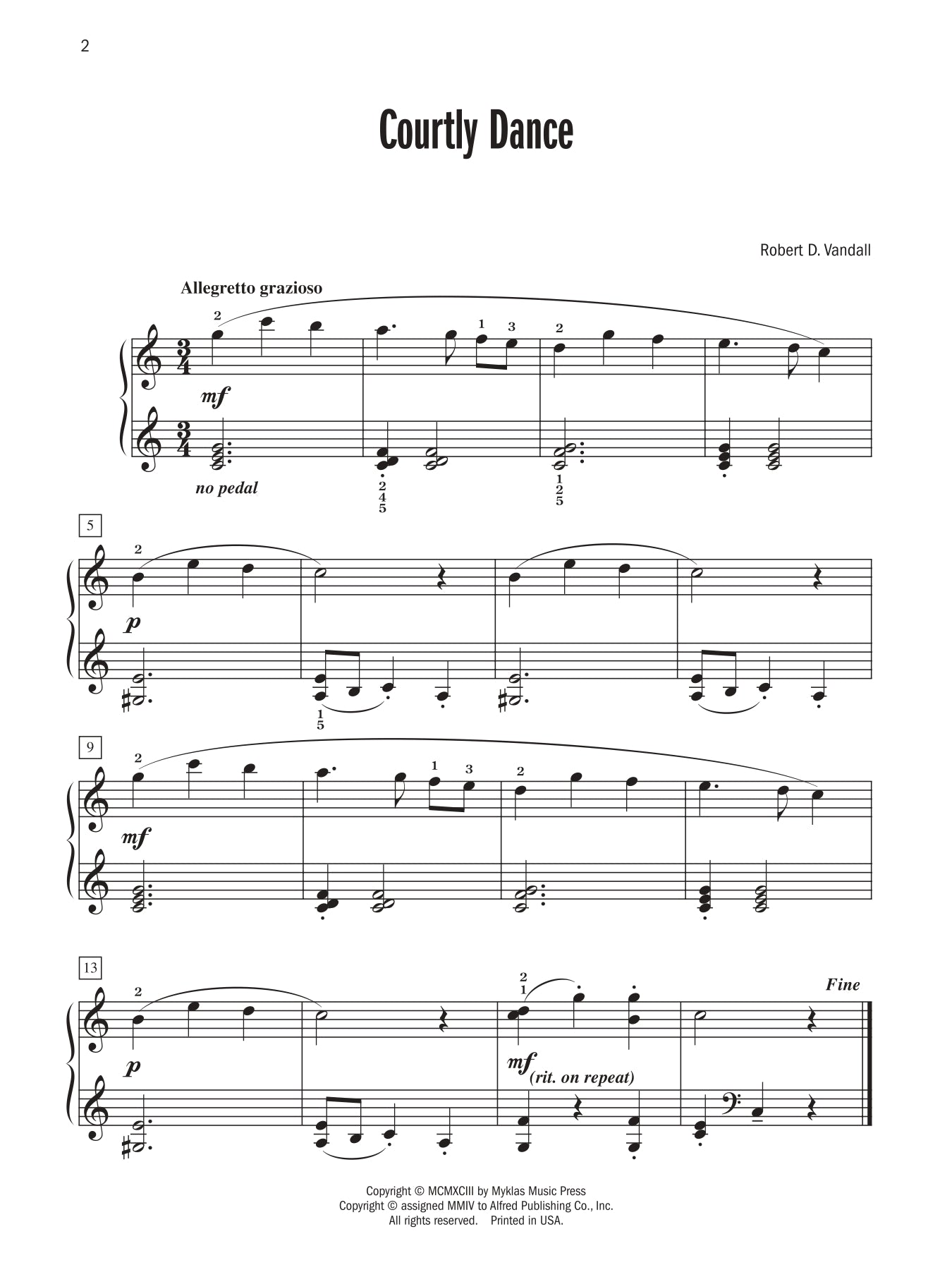 Vandall - Celebrated Piano Solos - Book 2