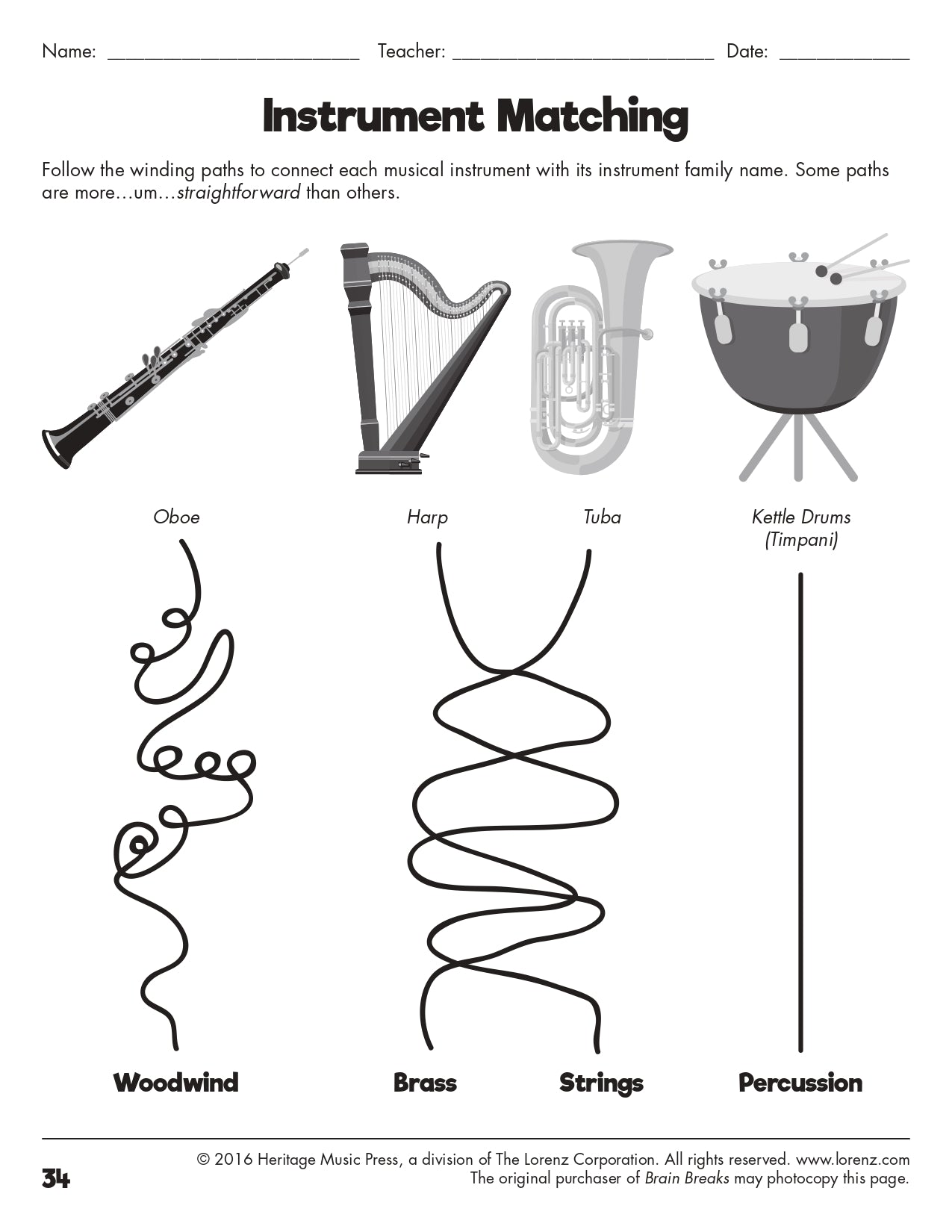 Brain Breaks Book with Reproducible Pages - Music Activities of Tired Brains (Classroom)
