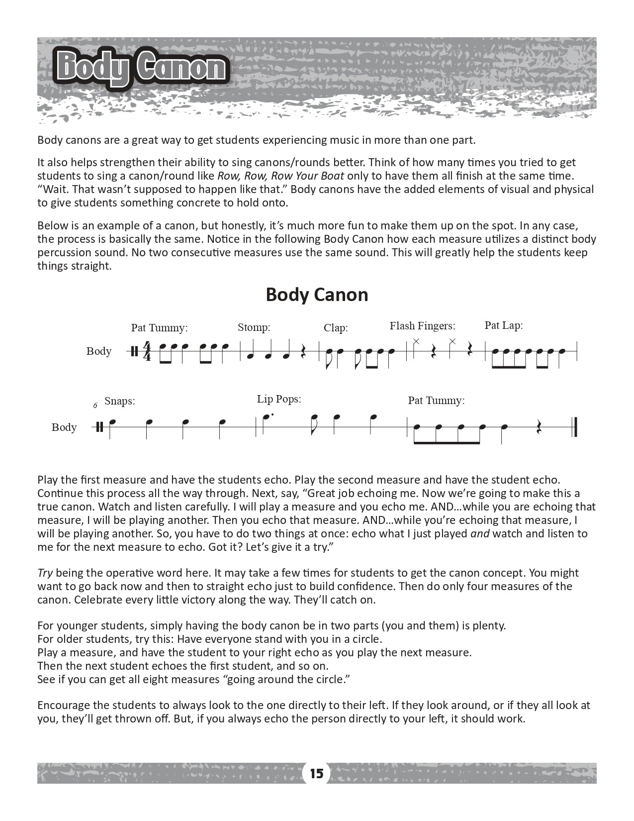 Buckets To Body Percussion - Classroom Activity Book/Reproducible Pages