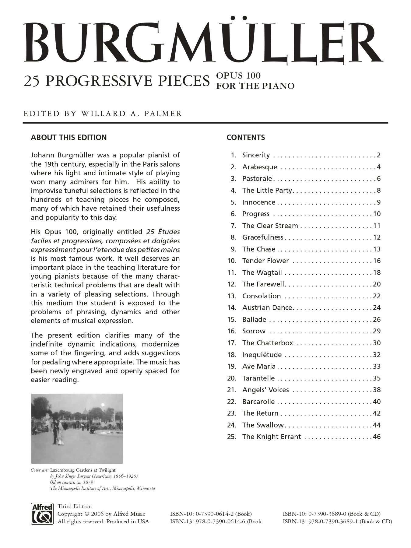 Burgmuller - 25 Progressive Studies Op 100 Piano Book/Cd