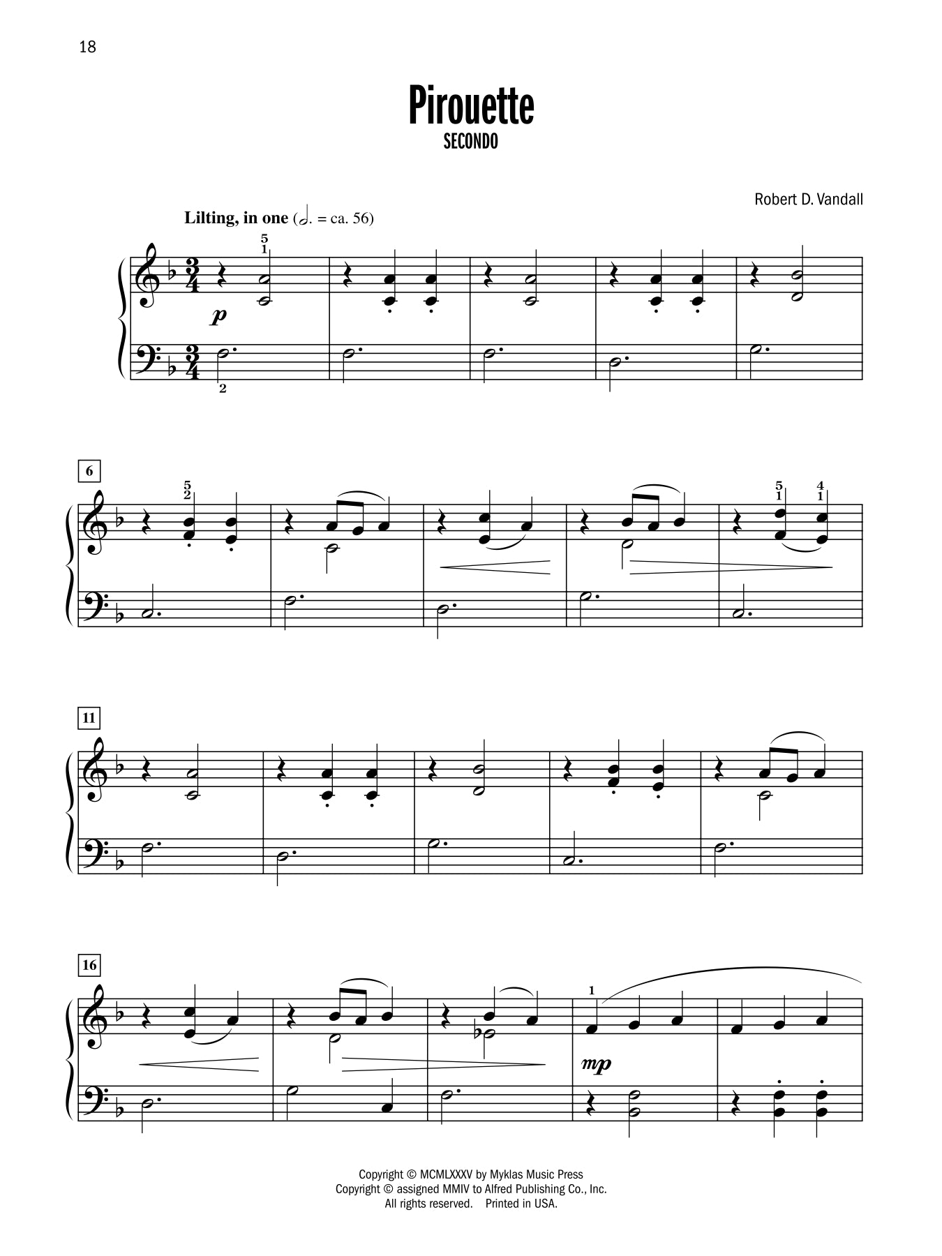 Vandall - Celebrated Piano Duets - Book 1 (1 Piano, 4 Hands)