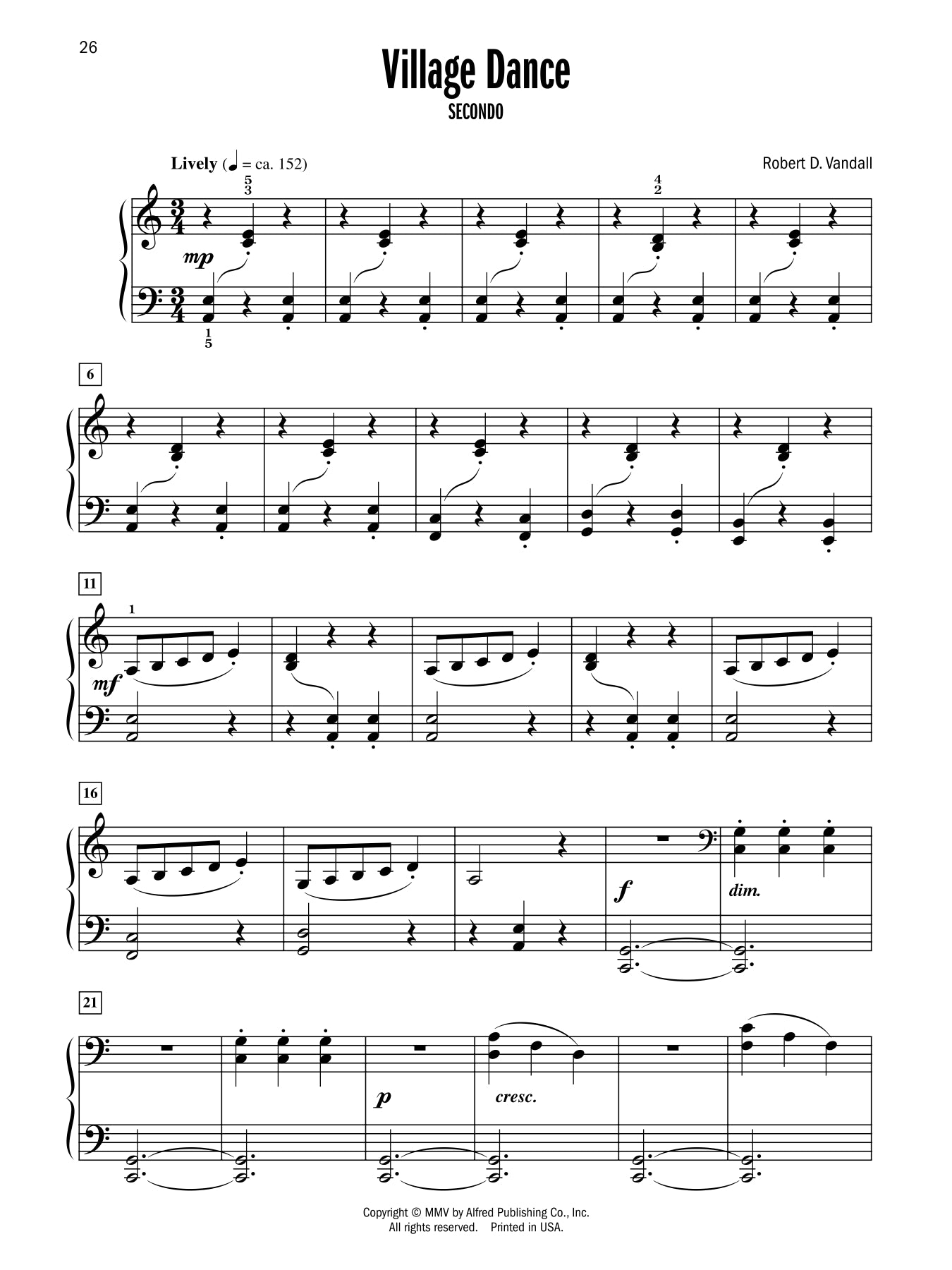 Vandall - Celebrated Piano Duets - Book 1 (1 Piano, 4 Hands)