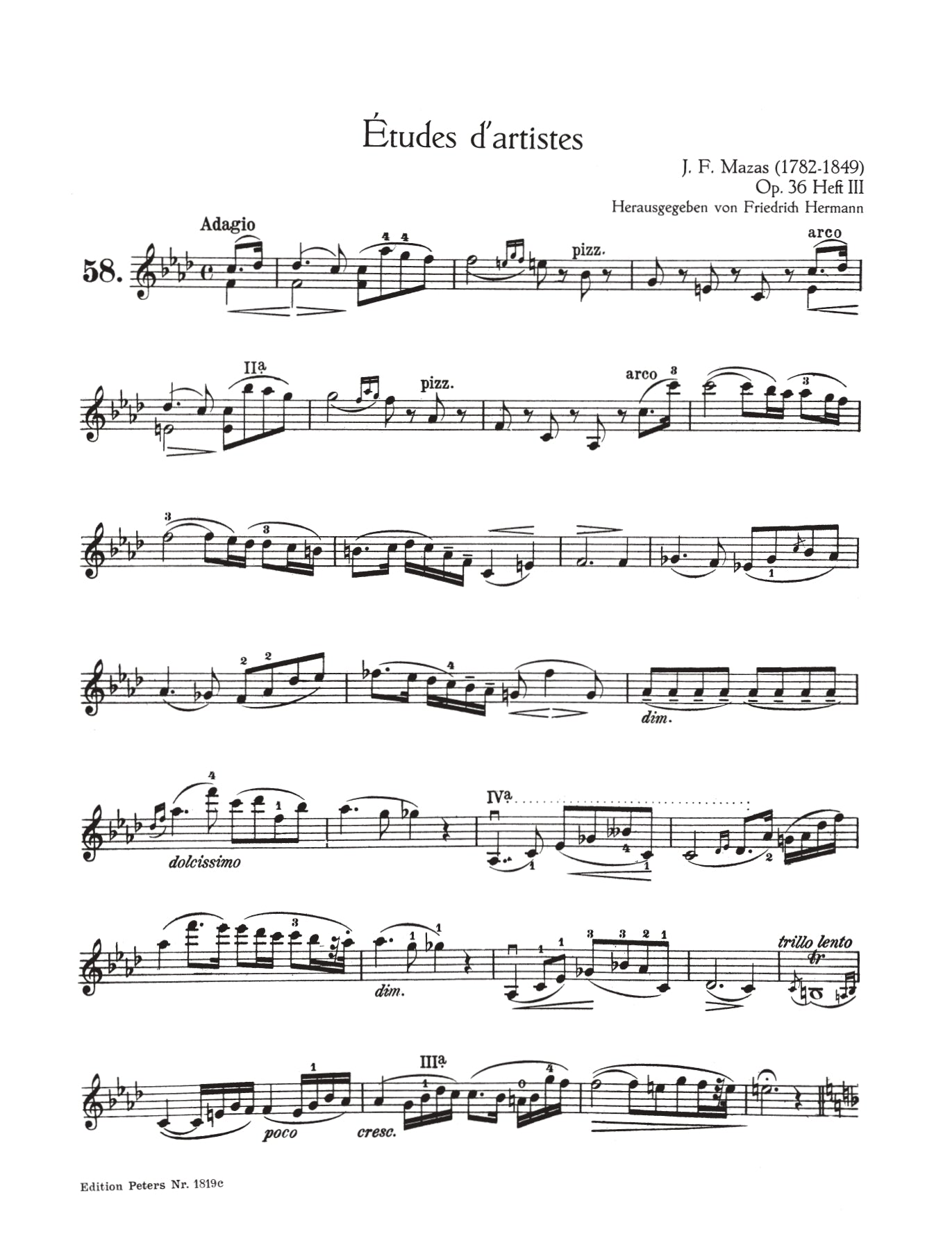 Mazas - Etudes Op 36 Volume 3 18 Virtuoso Studies Violin Book