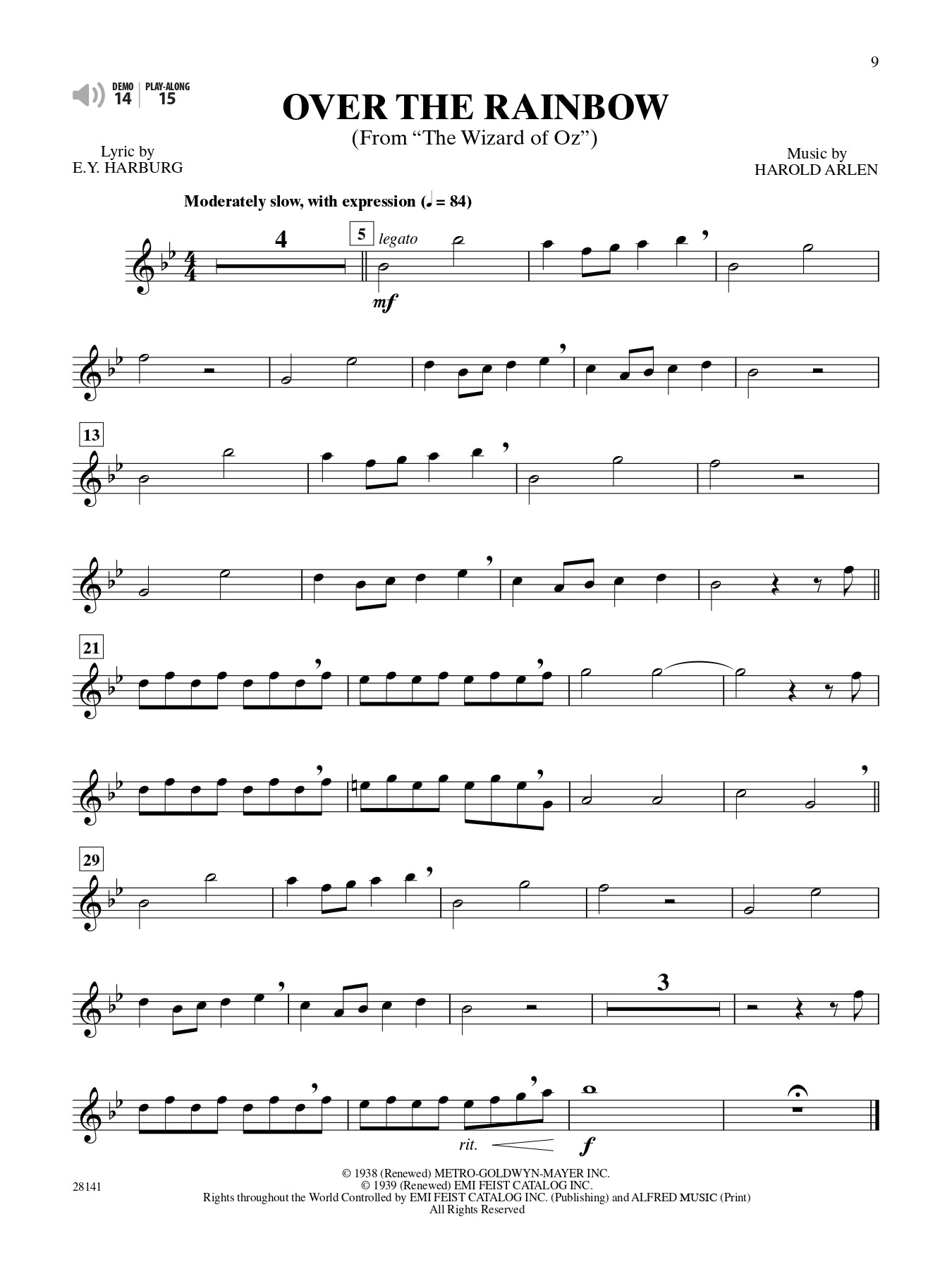 Easy Popular Movie Instrument Solos Flute Book/Ola