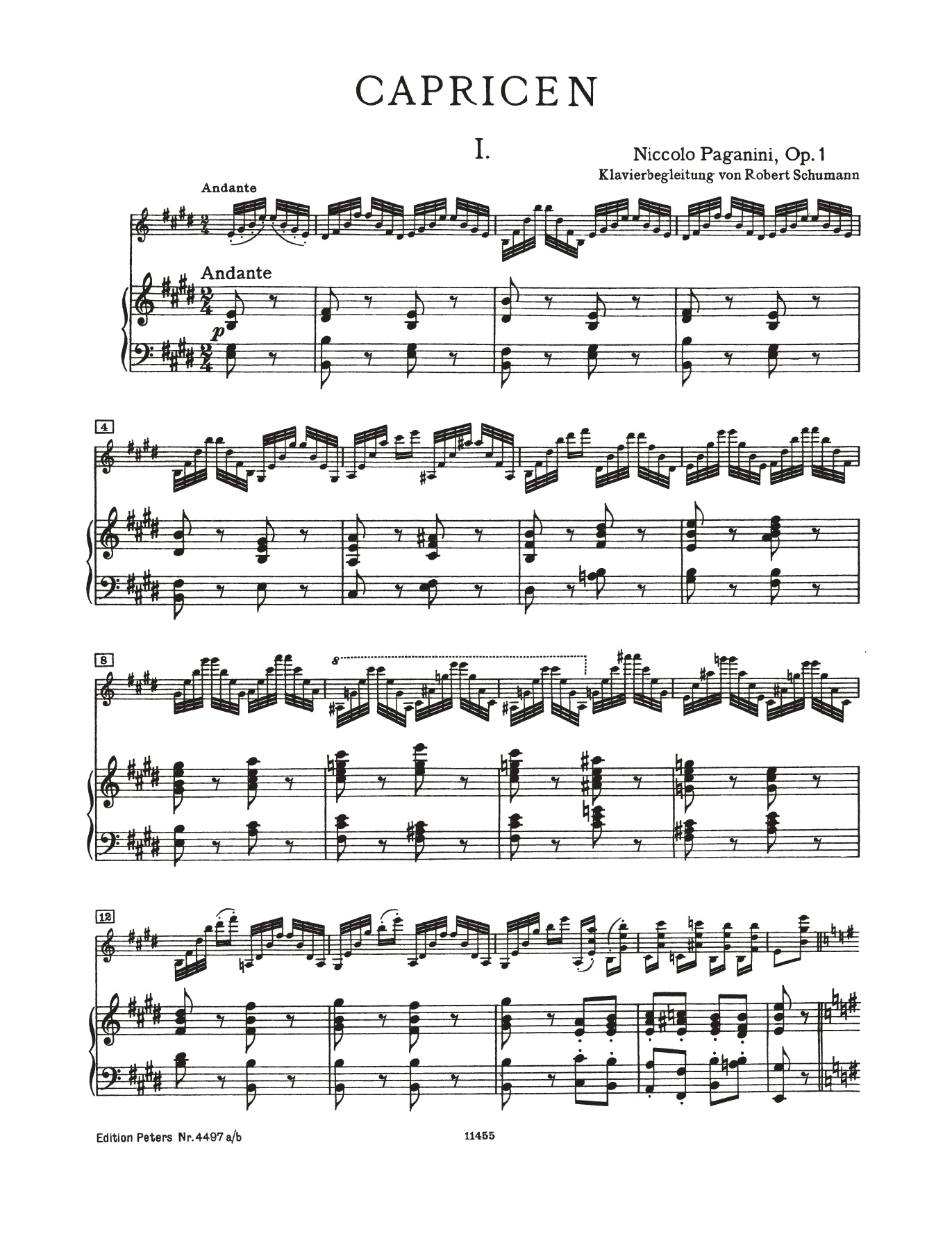 Paganini - 24 Caprices Volume 1 Violin with Piano Accompaniment Book