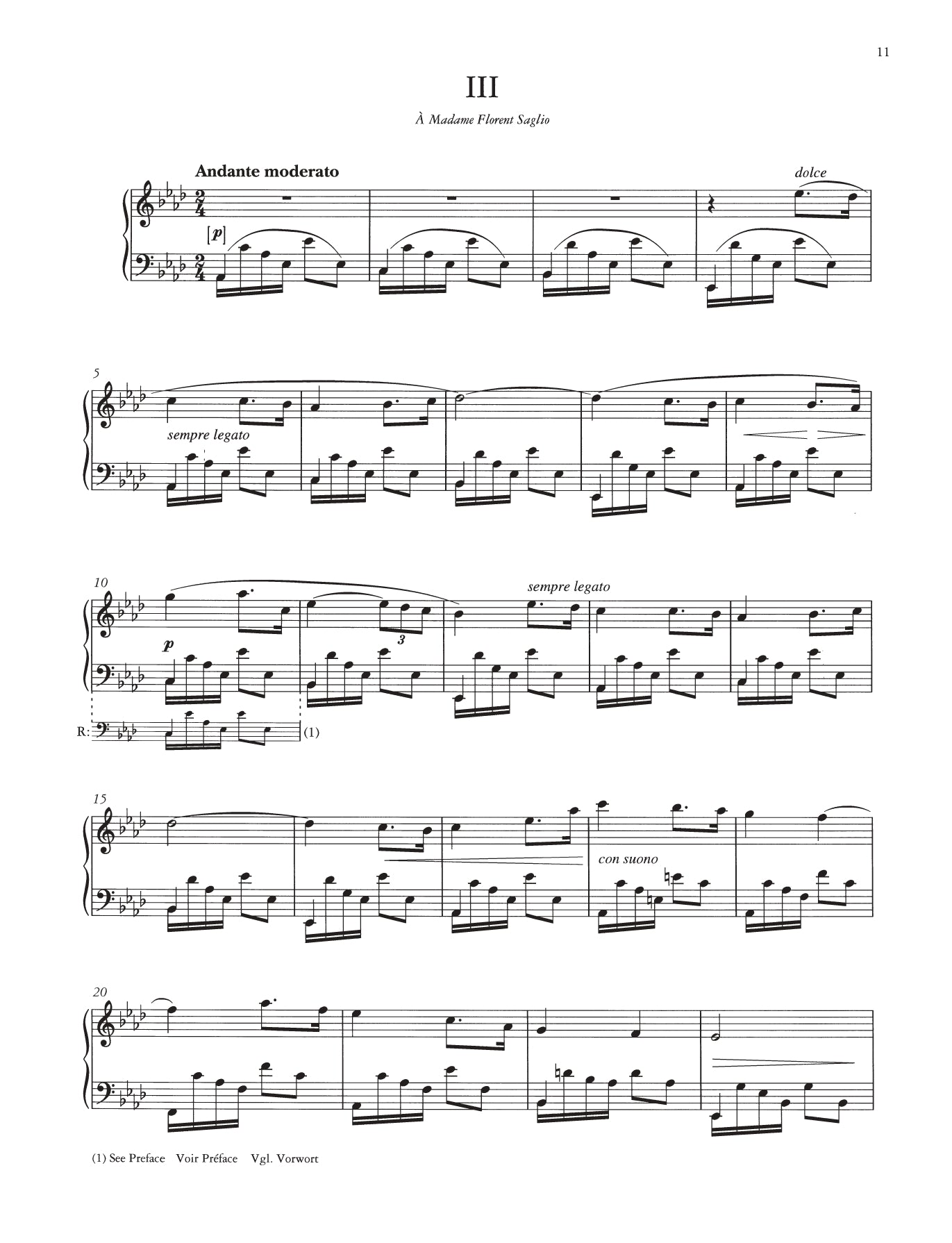 Gabriel Faure - 3 Romances Sans Paroles Op 17 For Piano Book
