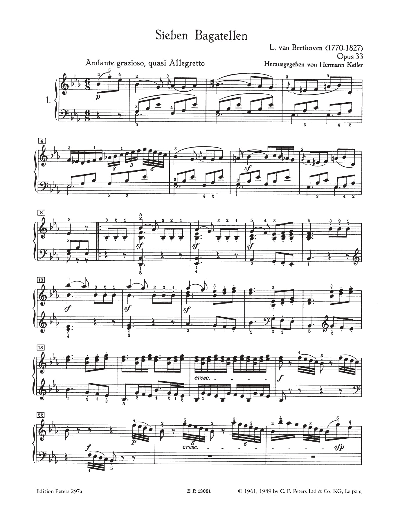 Beethoven - Album of Piano Pieces Volume 1  Book
