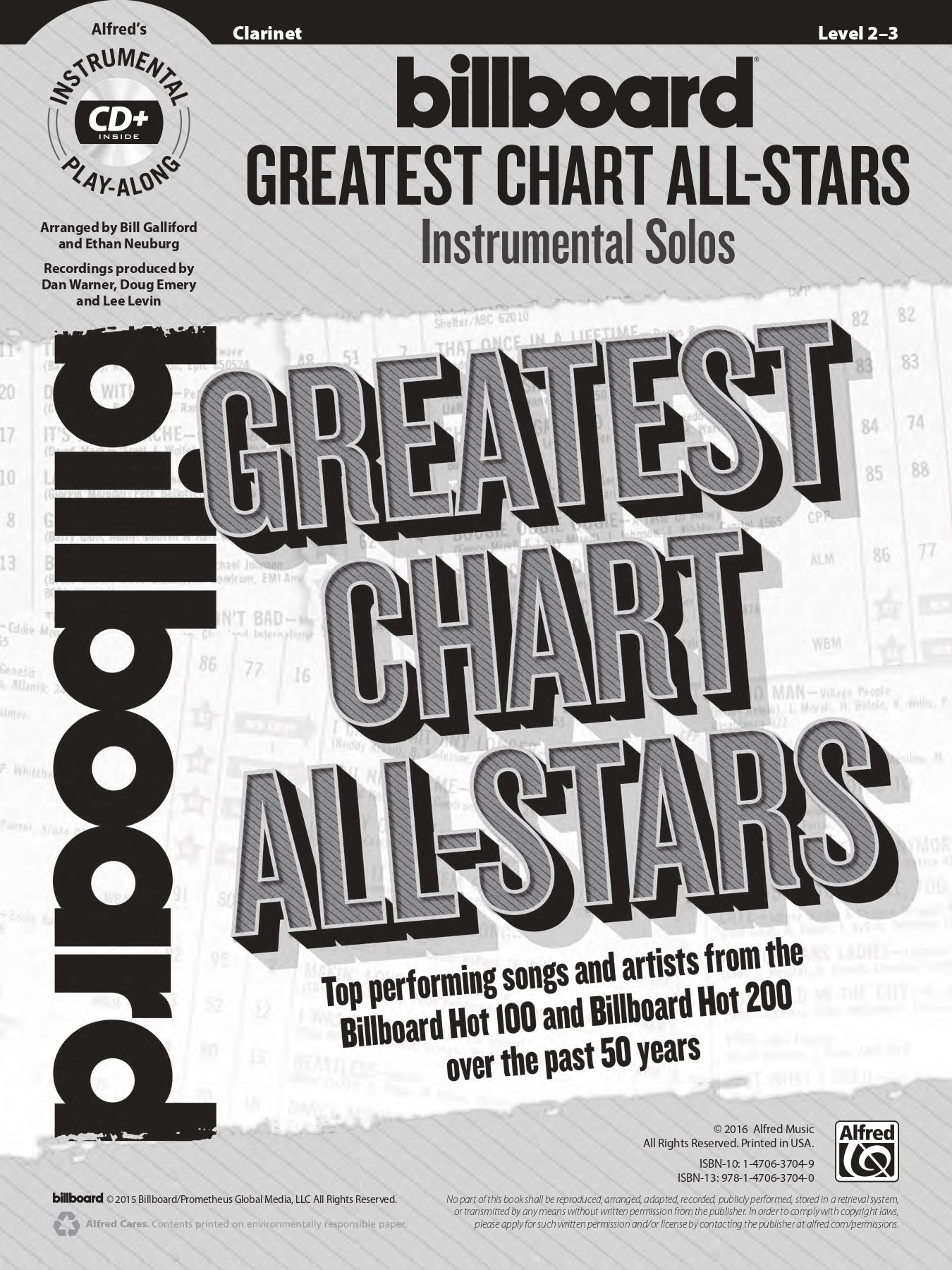Greatest Chart All-Stars Instrumental Solos Clarinet Book/CD (33 Songs)