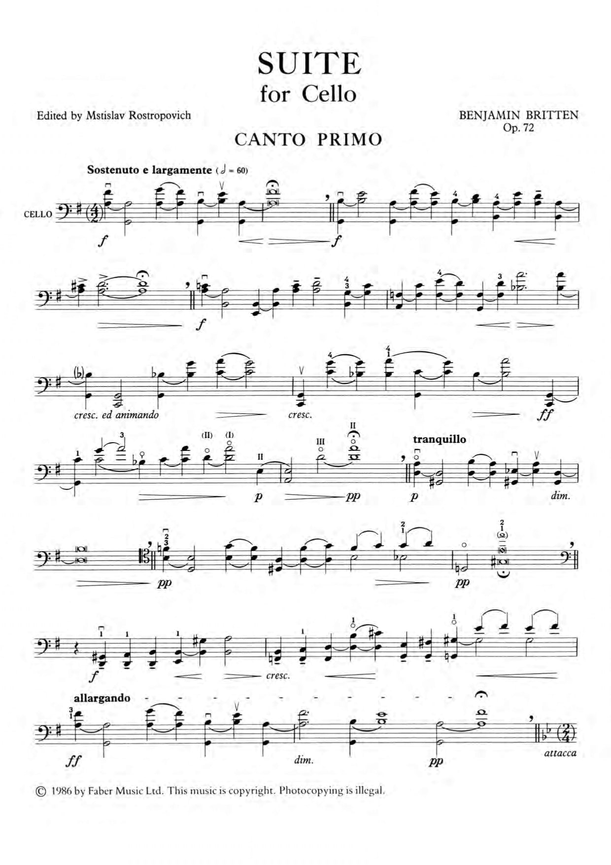 Benjamin Britten: Three Suites for Cello Opp. 72, 80 & 87 Book