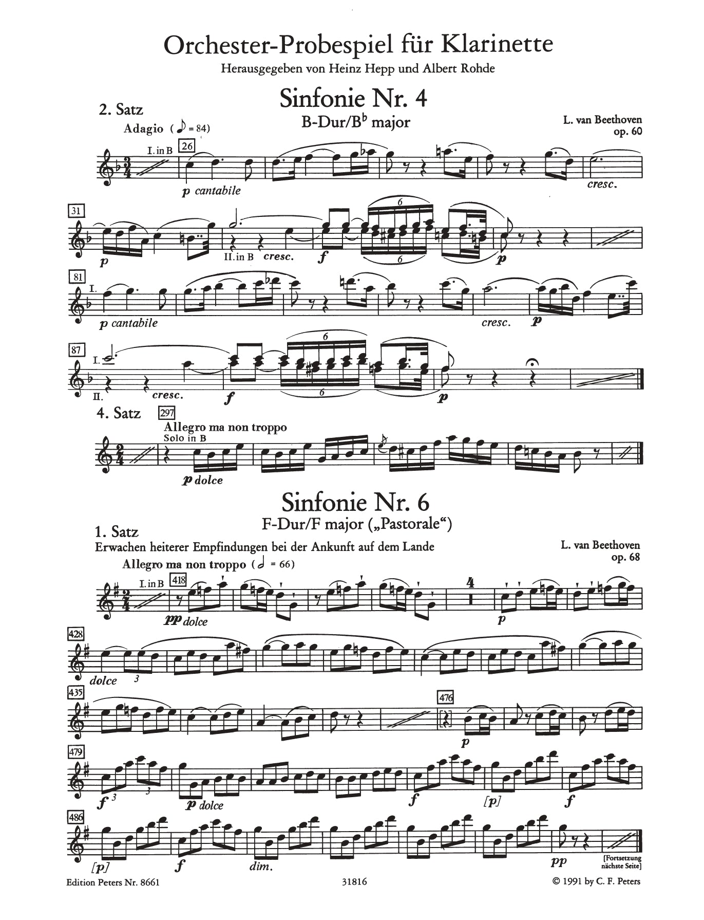 Test Pieces For Orchestral Auditions - Clarinet Book