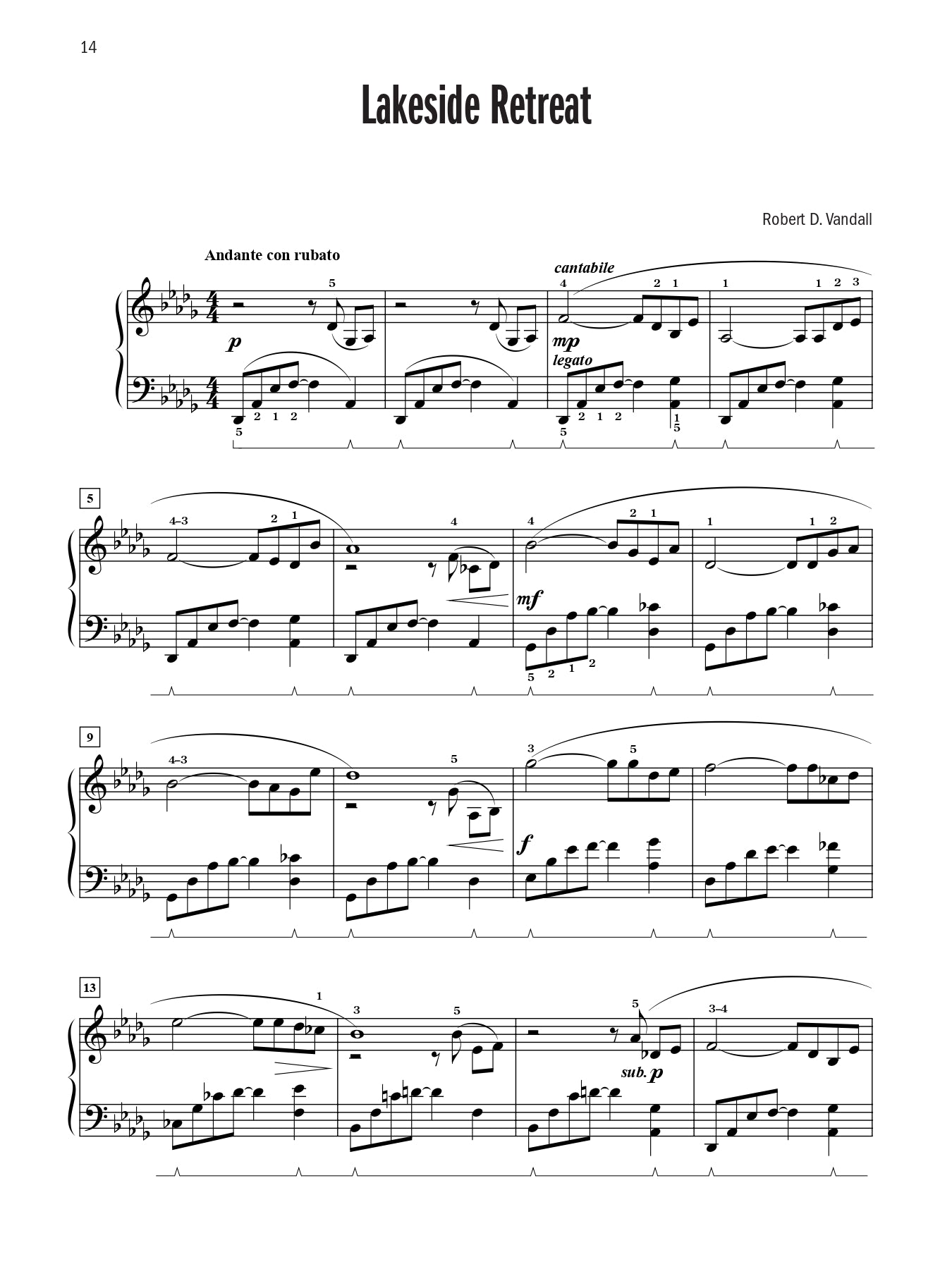 Vandall - Celebrated Lyrical Piano Solos - Book 5