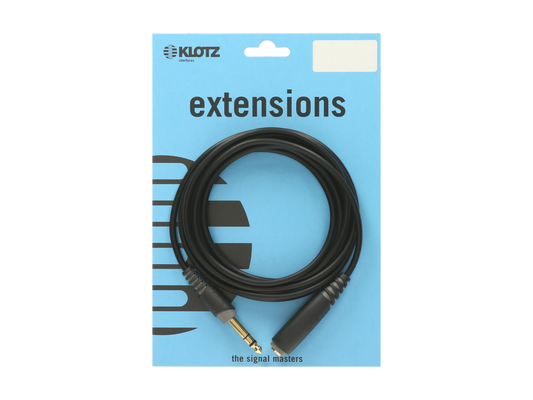 Klotz AM-EX Professional Headphone Extension TRS 6.3mm - TRS Socket 6.3mm - 3m