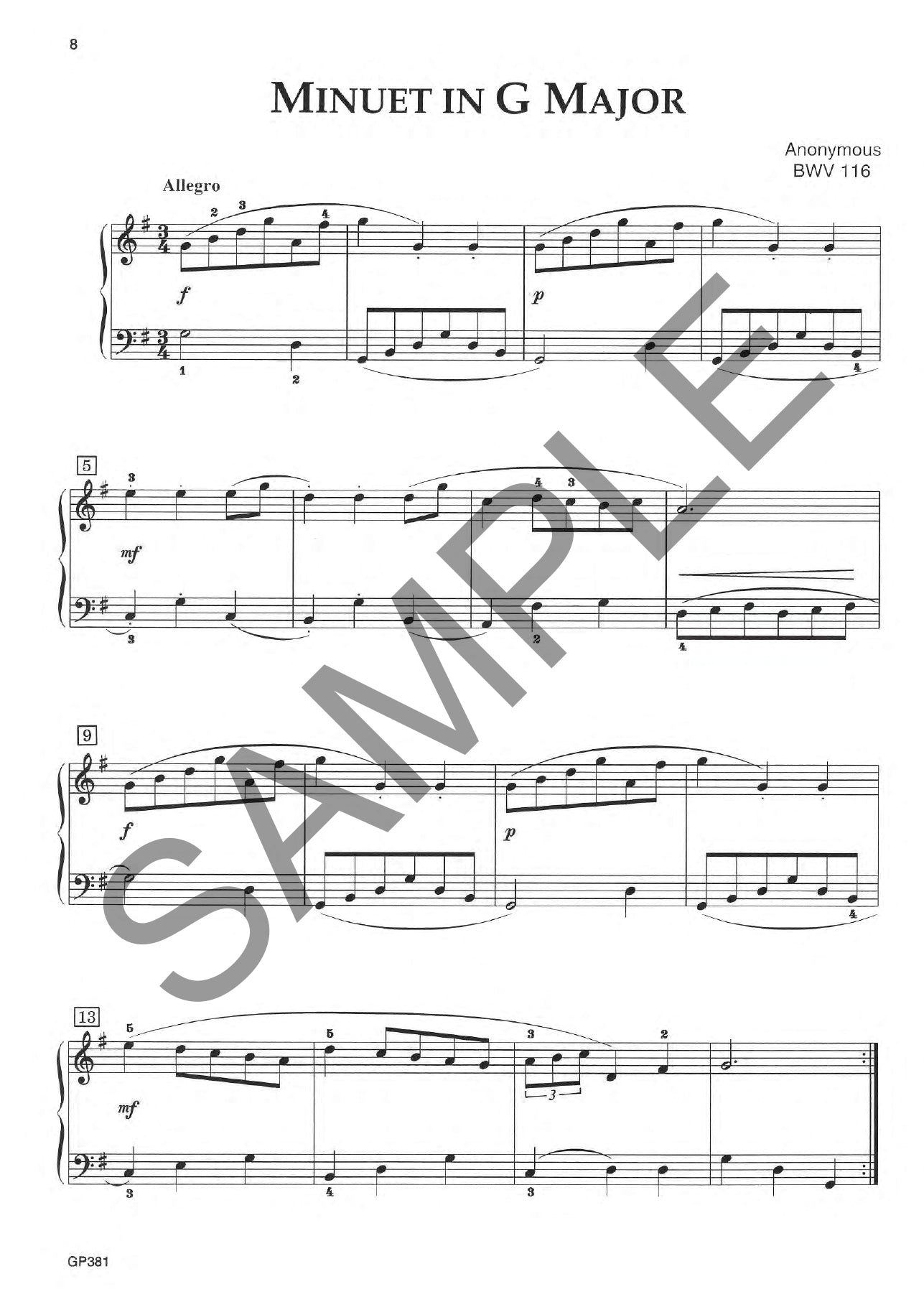 J.S Bach - Selections From The Notebook For Anna Magdalena for Piano Book