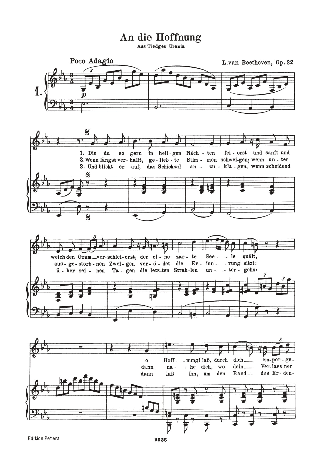 Beethoven - Complete Songs German Vocal Score Book (67 Songs)
