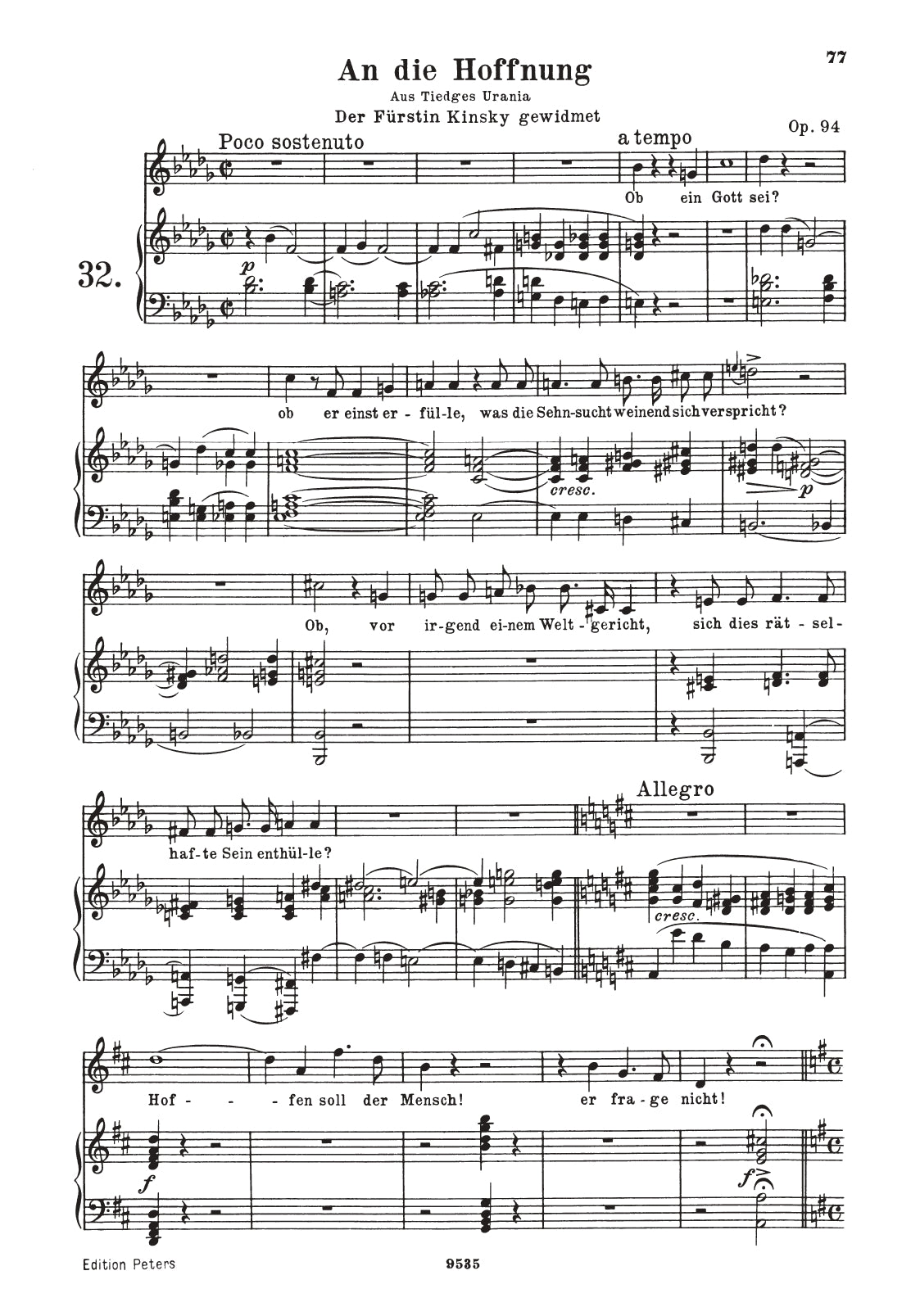 Beethoven - Complete Songs German Vocal Score Book (67 Songs)
