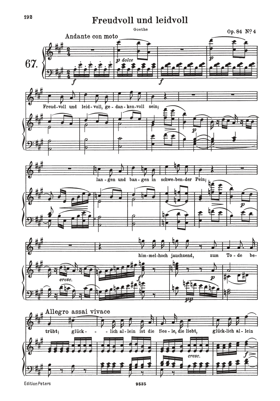 Beethoven - Complete Songs German Vocal Score Book (67 Songs)