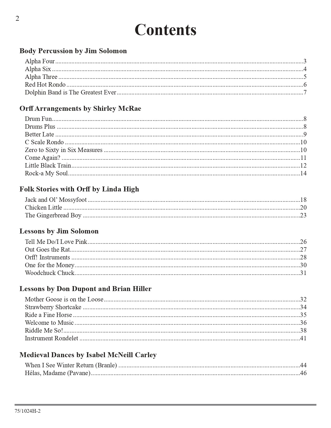 The Orff Anthology Book