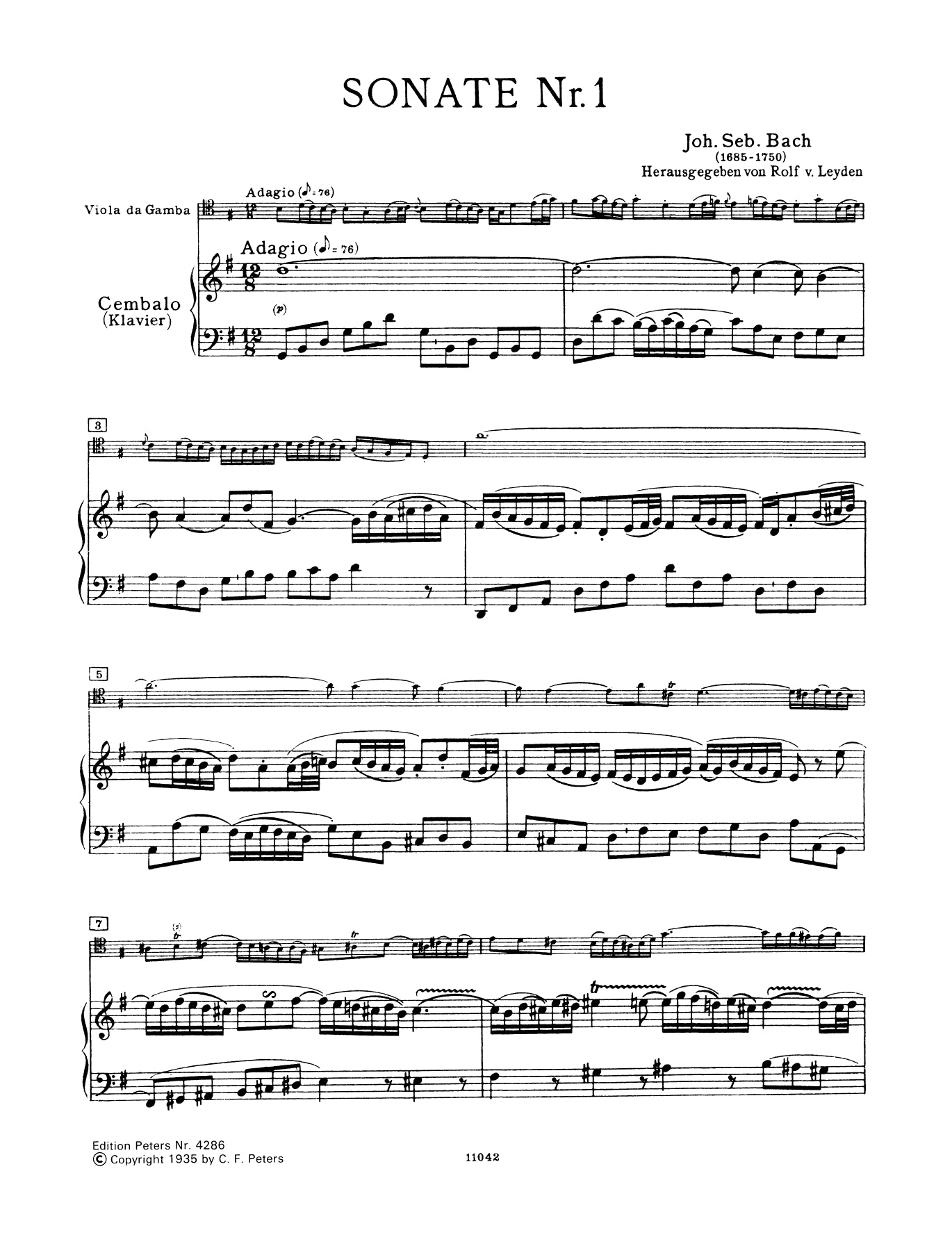 J.S Bach - 3 Viola Da Gamba Sonatas BWV 1027-1029 Viola with Piano Book