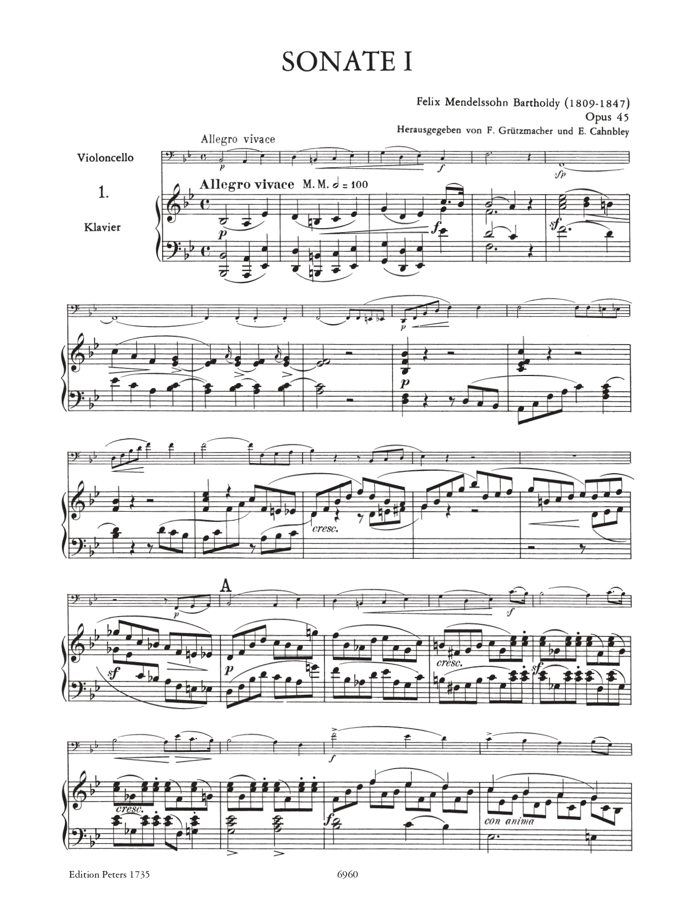 Mendelssohn - Original Compositions For Cello Book