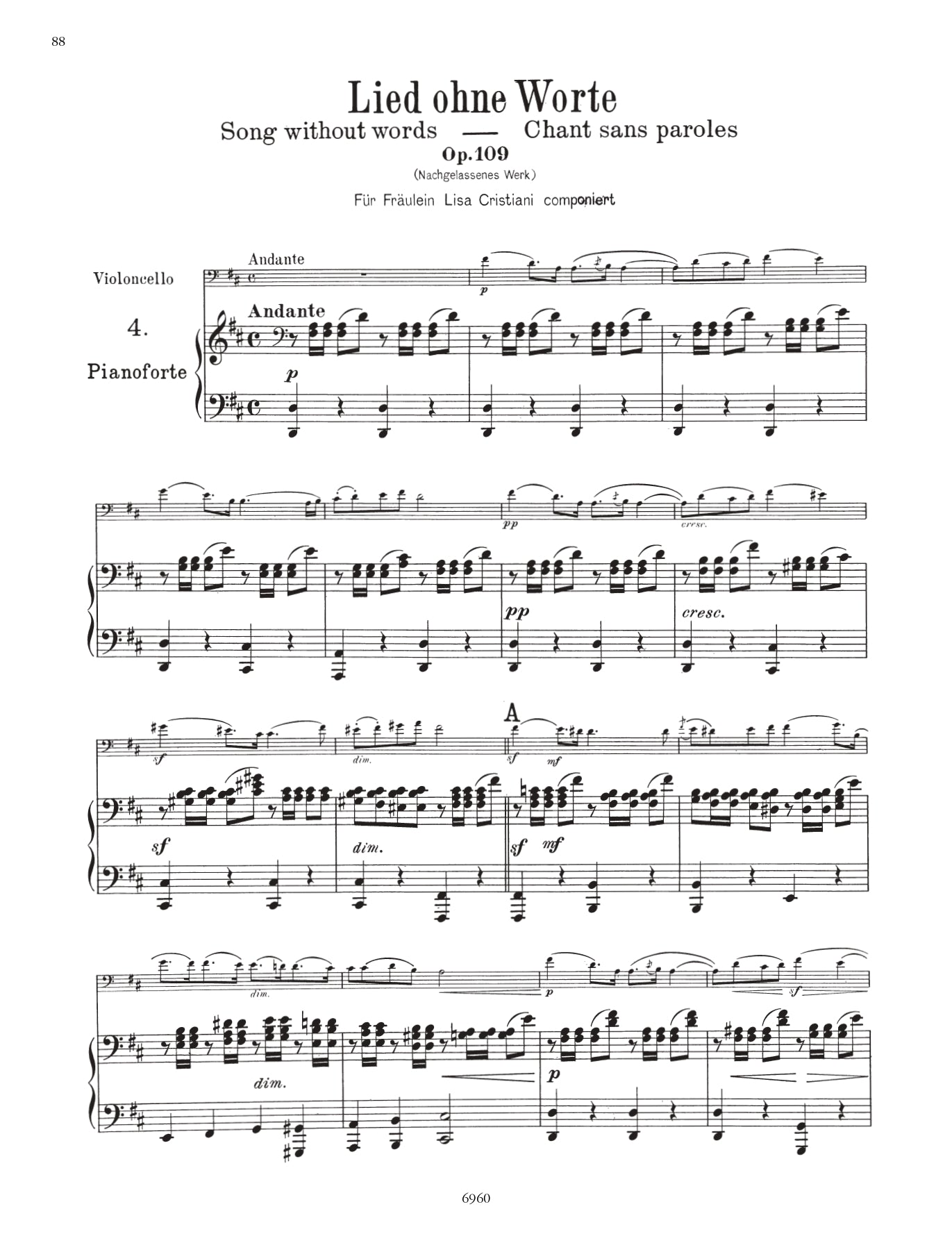 Mendelssohn - Original Compositions For Cello Book