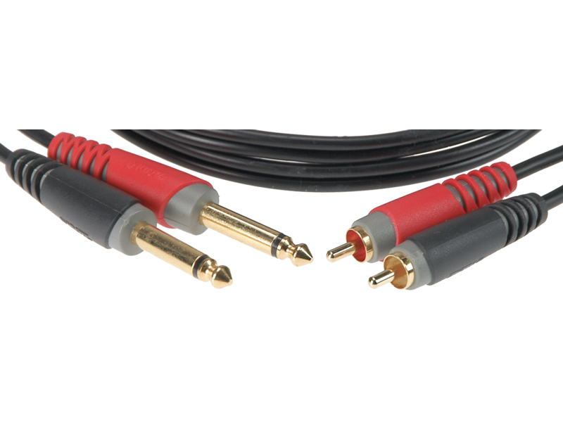 Klotz AT-CJ Unbalanced Pro Twin Cable With RCA And Jack Plugs - 2m