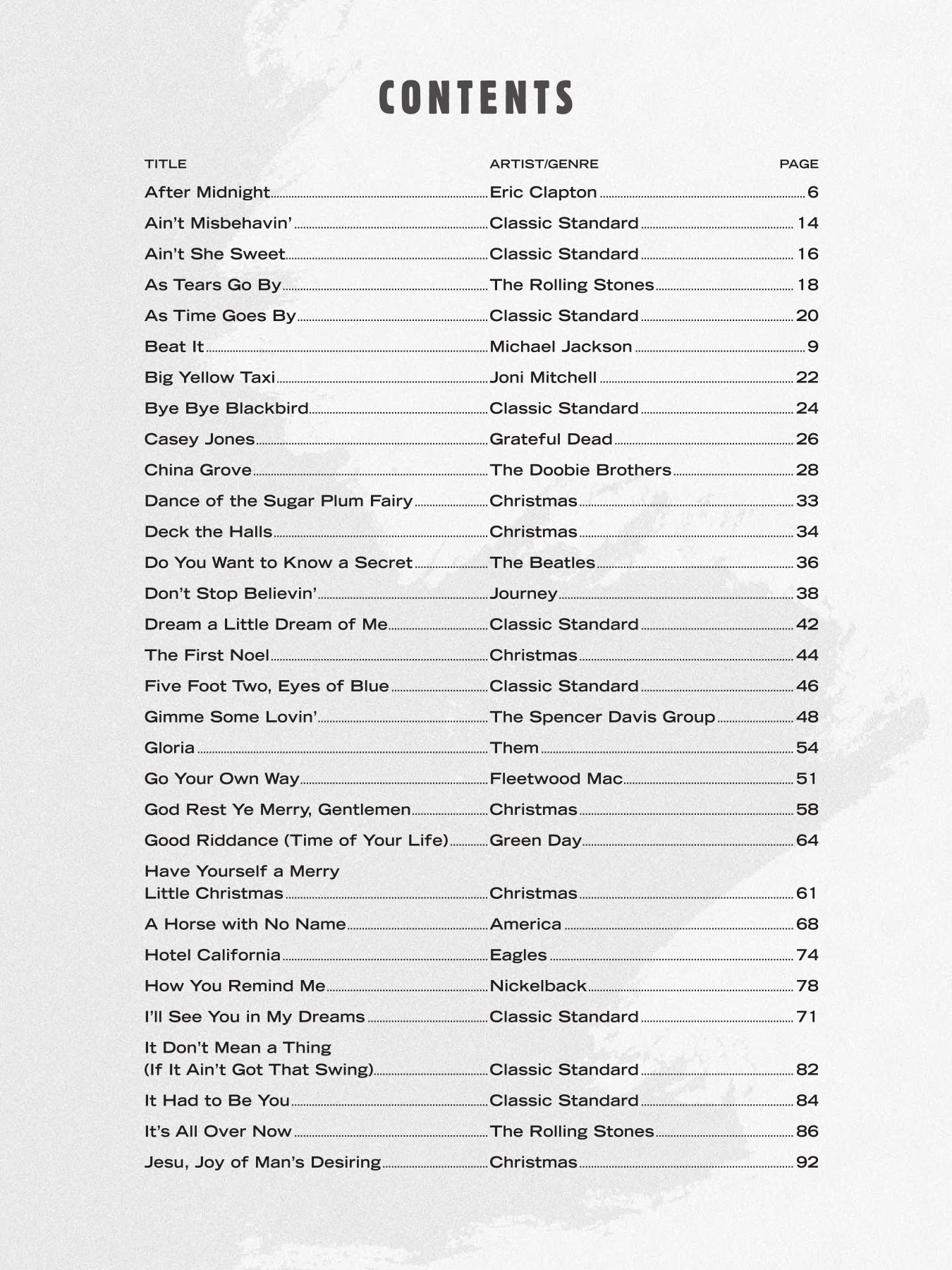The Big Easy Ukulele Tab Songbook - Pop, Classic Rock, Jazz and More (62 Songs)