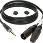 Klotz AY1X Y Cable - Lightweight - Insert  TRS 6.3mm - 2 X XLR 3P F/M - 1m