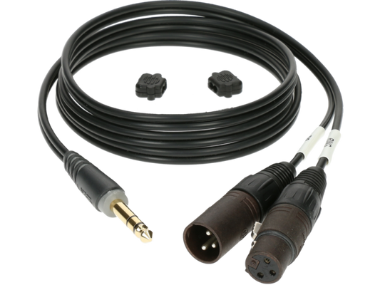 Klotz AY1X Y Cable - Lightweight - Insert  TRS 6.3mm - 2 X XLR 3P F/M - 1m