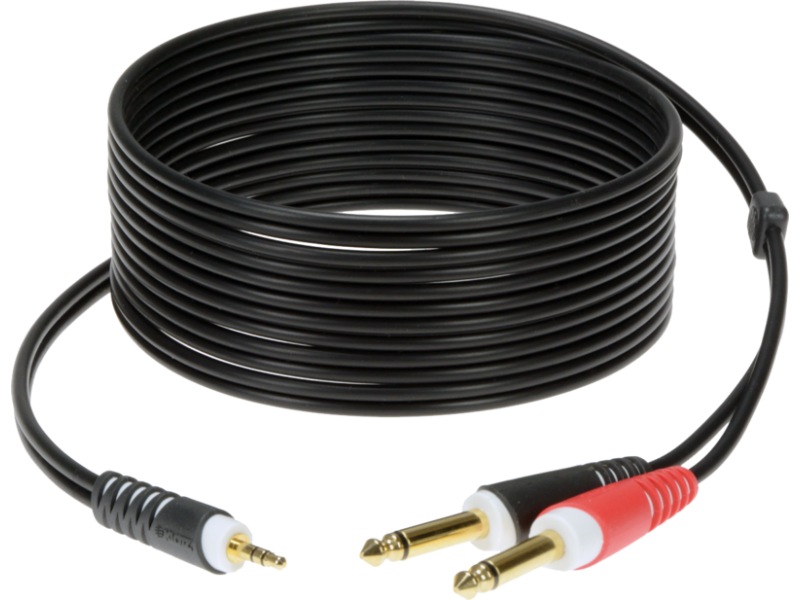 Klotz AY5 Y Cable - Lightweight - Insert TRS 6.3mm - 2 X XLR 3P F/M - 6m