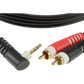 Klotz AY7A Y Cable - Lightweight Right Angle TRS 3.5mm - 2 X RCA - 3m