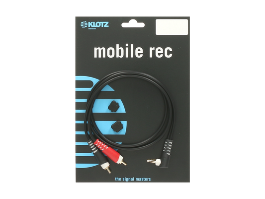 Klotz AY7A Y Cable - Lightweight Right Angle TRS 3.5mm - 2 X RCA - 3m