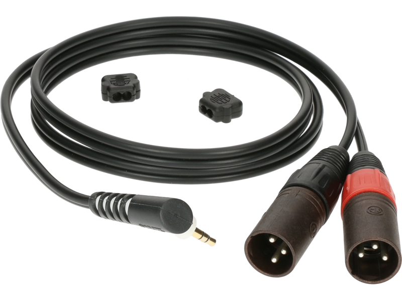 Klotz AY9A Y Cable - Lightweight Right Angle TRS 3.5mm - 2 X XLR M - 2m
