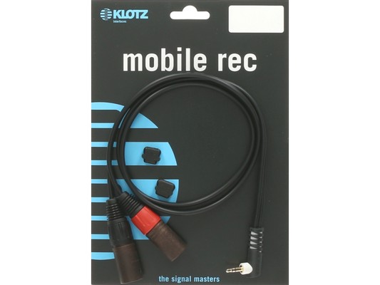 Klotz AY9A Y Cable - Lightweight Right Angle TRS 3.5mm - 2 X XLR M - 2m