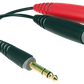 Klotz Y-ADAPTER Y Adapter - Short TRS 6.3mm - 2 X TS Socket 6.3mm - 0.2m