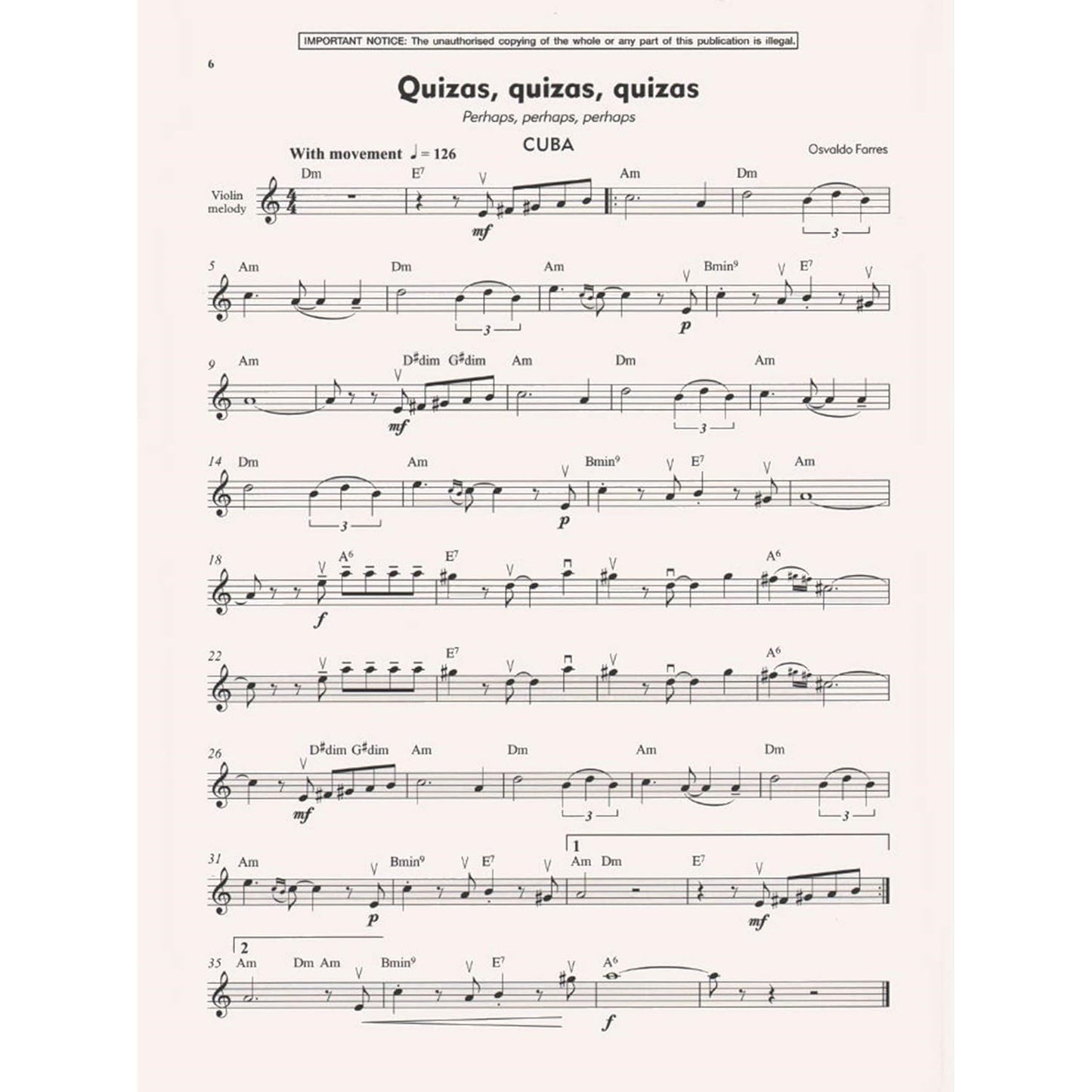 Latin American Fiddler - Easy Violin Part Book