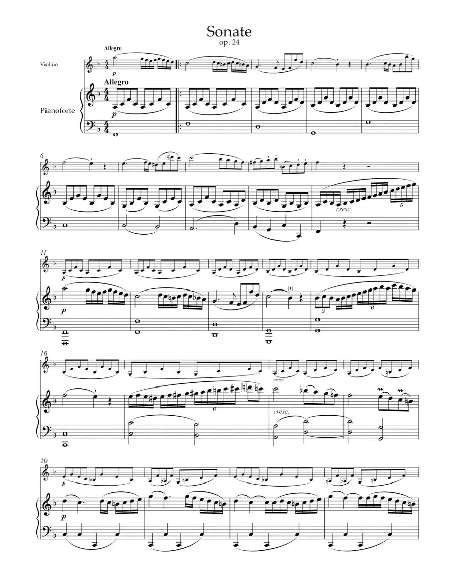 Beethoven Sonatas for Violin and Piano Volume 1 Book