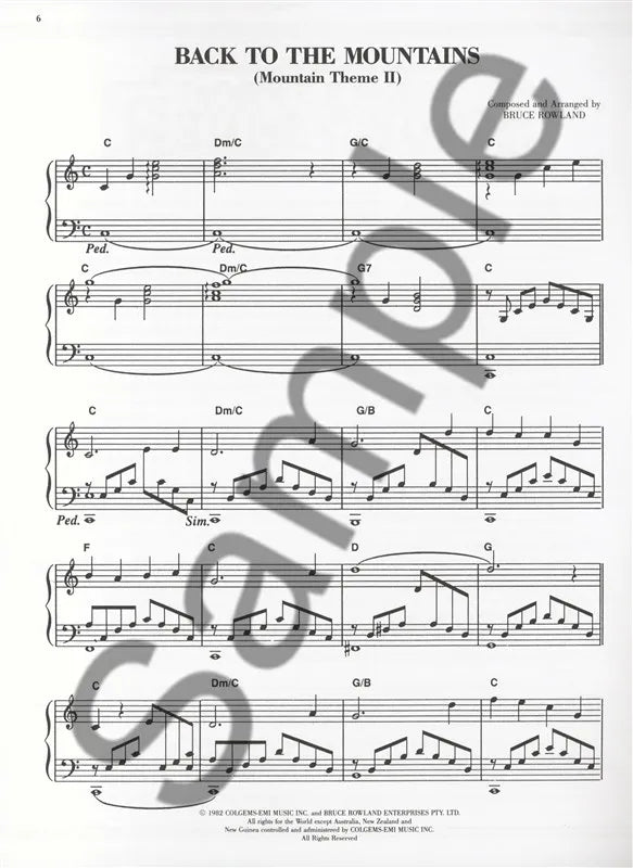 The Man From Snowy River Selections - Piano Solo Songbook