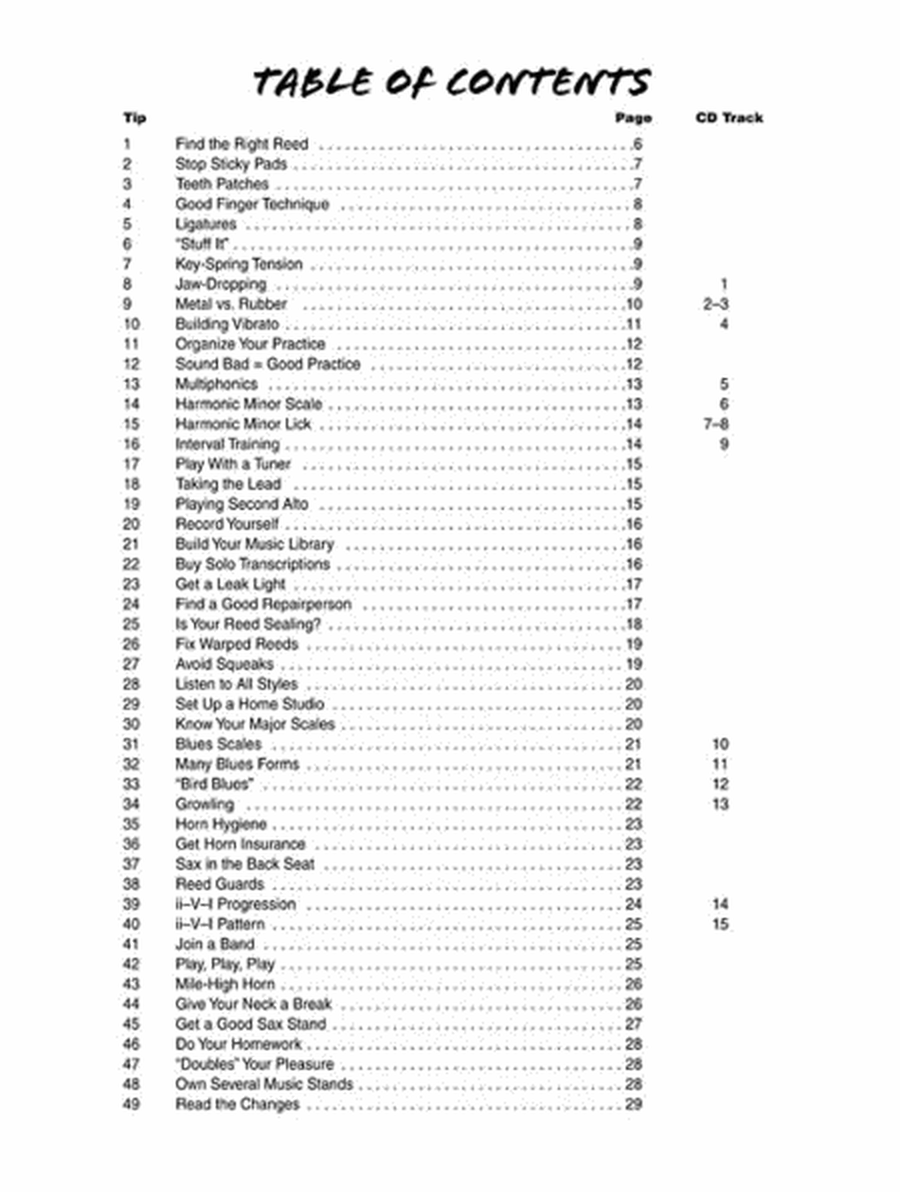 101 Saxophone Tips Book/Cd