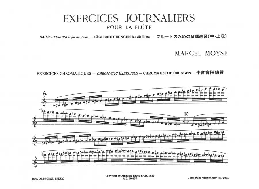 Marcel Moyse - Daily Exercises For The Flute Book