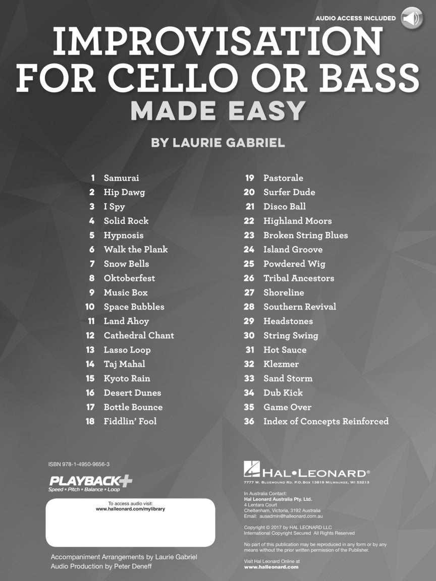 Improvisation For Cello and Double Bass Made Easy Book/Ola