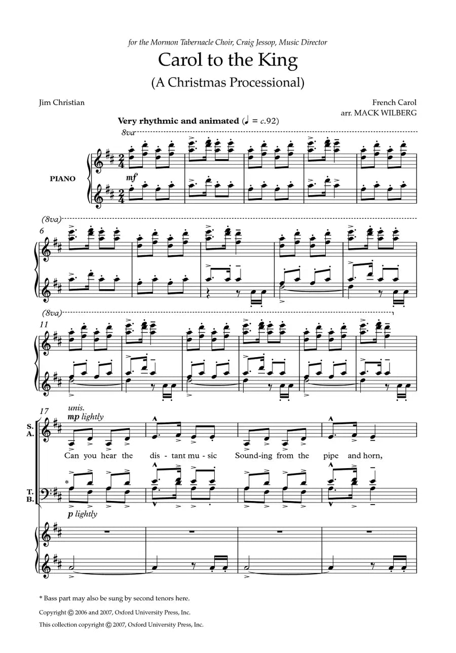 Mack Wilberg Carols For Mixed Voices SATB Vocal Sheet Music