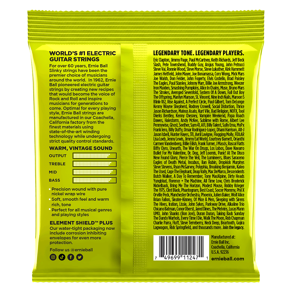 Ernie Ball Regular Slinky Classic Rock n Roll Pure Nickel Electric Guitar Strings Set -10-46 / 3-Pack